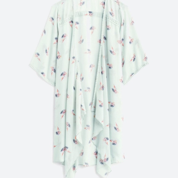 Crochet Trim Open Front Top/Kimono - Picture 1 of 4